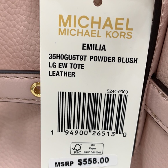 MICHAEL KORS
Emilia Large Pebbled Leather Tote Bag Powder Blush color - Picture 14 of 14